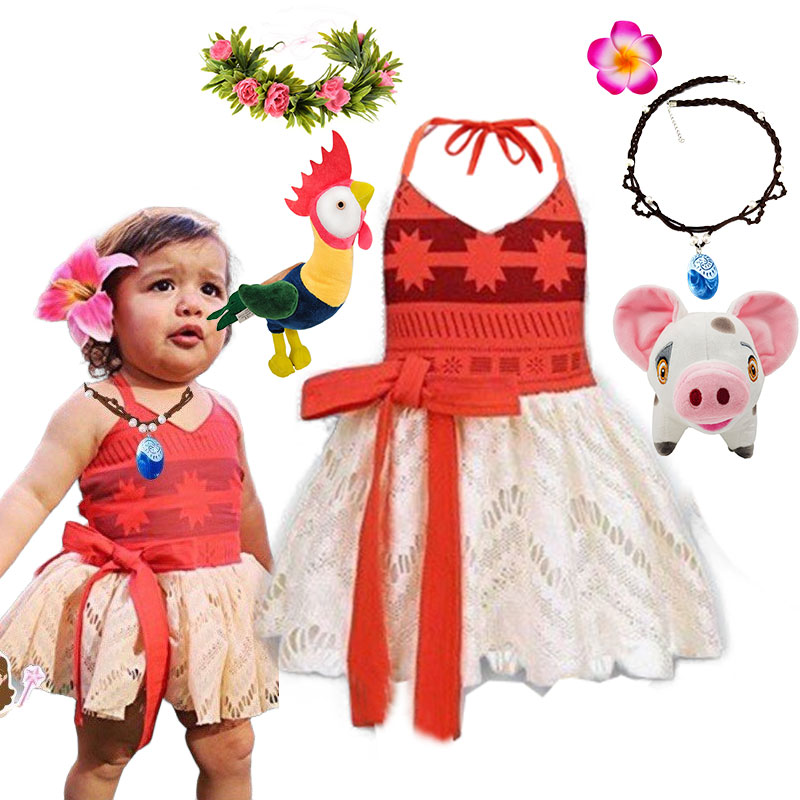 Baby Clothing Hawaii - 2026 Bebek Kız Moana Boyundan Bağlamalı