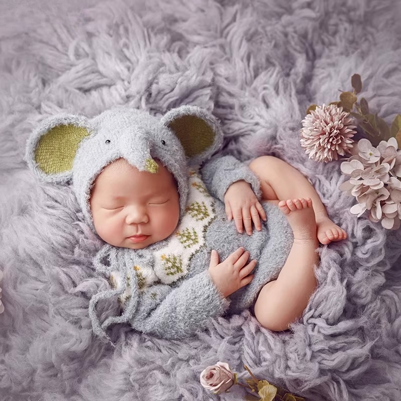 Baby Clothing Elephant - Yenidoğan Fotoğraf Sahne Malzemeleri Sevimli Fil
