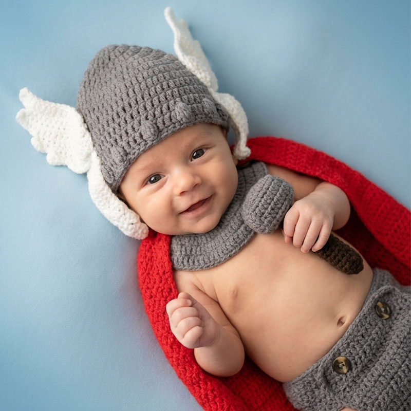 Baby Clothing Sets Boy - Yenidoğan Fotoğraf Sahne Thor Bebek Kostüm